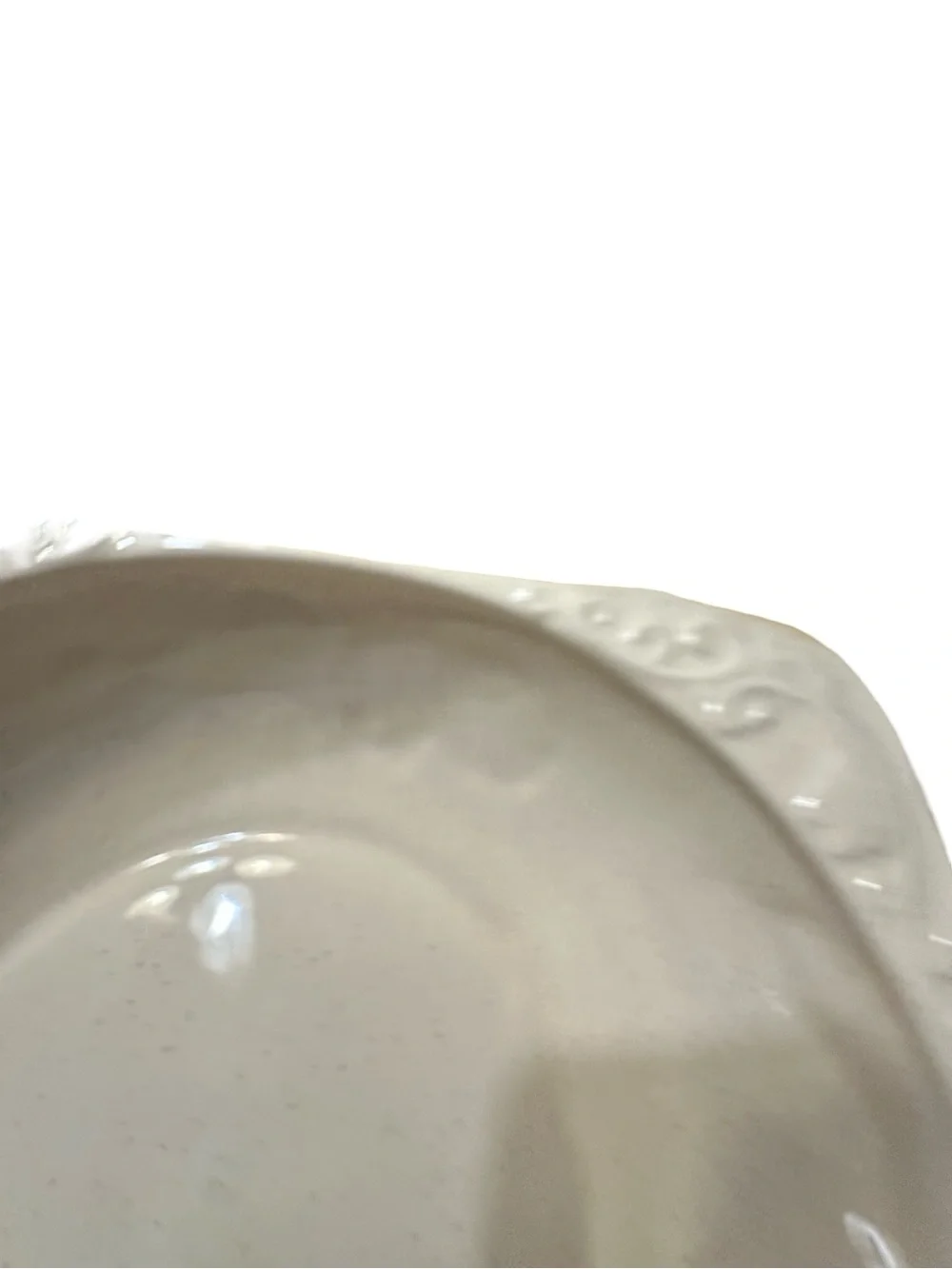 Pfaltzgraff Yellow Ceramic Dish with Embossed Scroll
